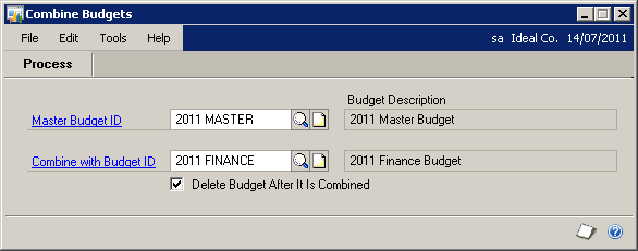 Combine Budget