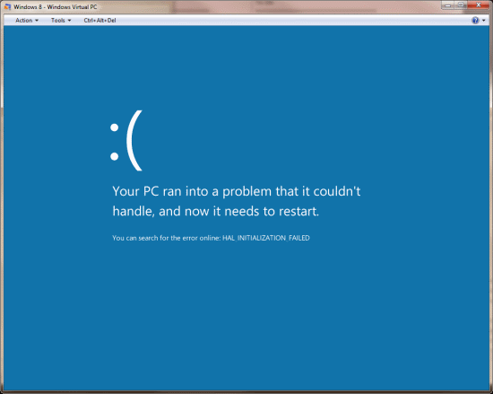 Windows 8 Blue Screen of Death