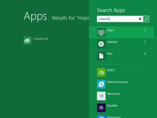 Windows 8 Developer Preview - Metro Home Screen App Search