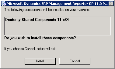 Microsoft Dynamcis ERP Management Reporter GP 11.0 Prerequisites