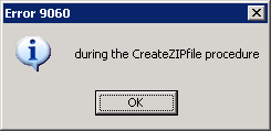 FRx Error 9060 during the CreateZIPfile procedure