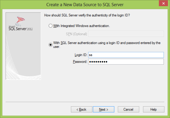 Create a New Data Source to SQL Server