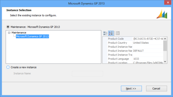 Microsoft Dynamics GP 2013 - Instance Selection