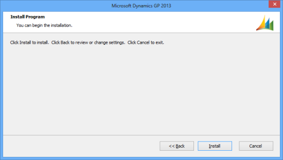 Microsoft Dynamics GP 2013 - Install Program