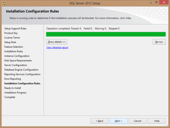 SQL Server 2012 Setup - Installation Configuration Rules