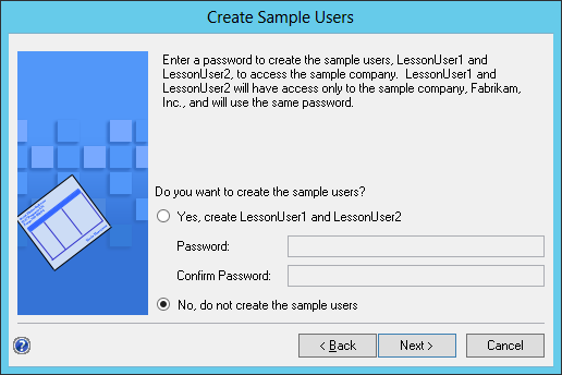 Create Sample Users