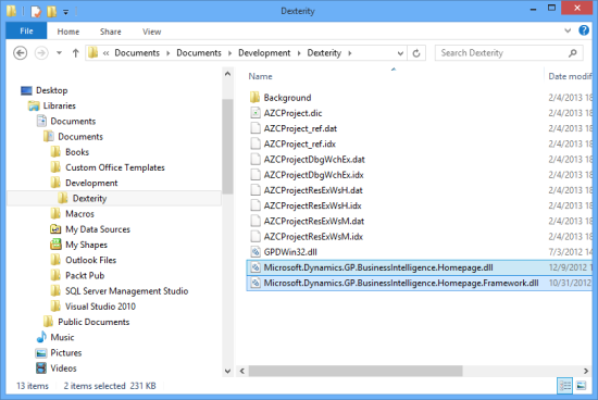 Windows Explorer - Dexterity Dictionary Location