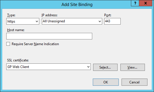 Add Site Binding