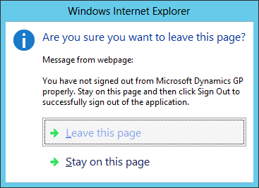 Windows Internet Explorer - Are you sure you want to leave this page?
