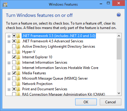 enabling os feature netfx3 windows 10