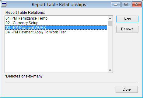 Report Table Relationships