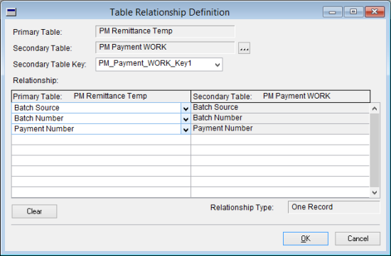 Table Relationship Definition