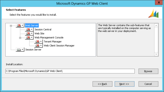 Microsoft Dynamics GP Web Client - Select Features