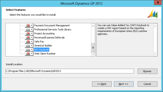 Microsoft Dynamics GP 2013 - Select Features