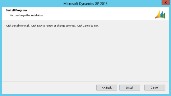 Microsoft Dynamics GP 2013 - Install Program