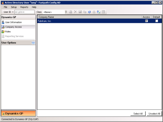 Active Directory User "iang" - Fastpath Config AD - Company Access