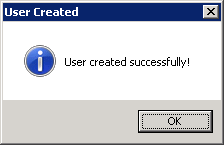User created: User created successfully!