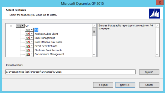 Microsoft Dynamics GP 2015 - Select Features