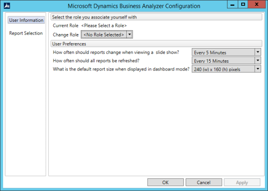 Microsoft Dynamics Business Analyzer Configuration