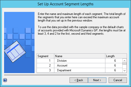 Set Up Account Segment Lengths