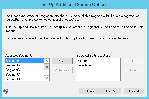 Set Up Additional Sorting Options