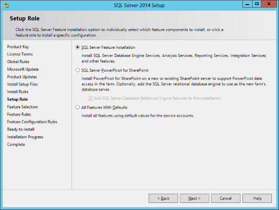 SQL Server 2014 Setup - Setup Role