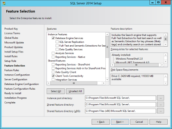 SQL Server 2014 Setup - Ready to Install
