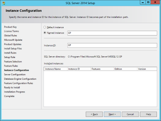 SQL Server 2014 Setup - Instance Configuration