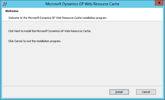 Microsoft Dynamics GP Web Resource Cache: Welcome