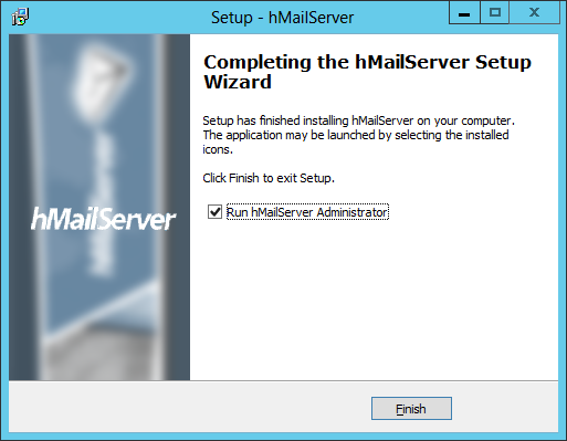 Setup - hMailServer Database Setup: Completing the hMailServer Setup Wizard