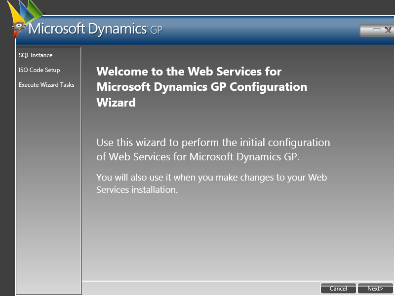 Web Services for Microsoft Dynamics GP Configuration Wizard