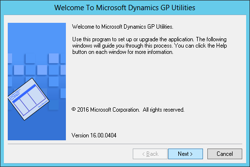 Welcome to Microsoft Dynamics GP Utilities