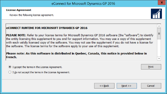 eConnect for Microsoft Dynamics GP 2016: License Agreement