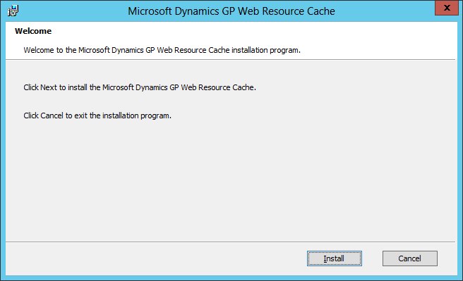 Microsoft Dynamics GP Web Resource Cache