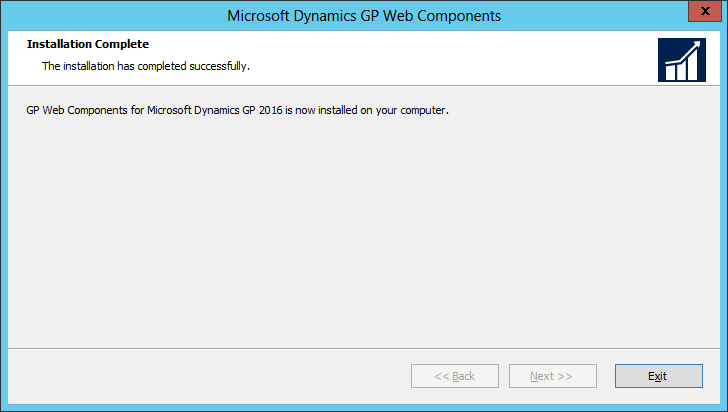 Microsoft Dynamics GP Web Components: Installation Complete