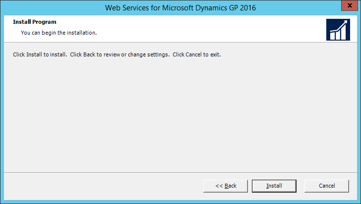 Web Services for Microsoft Dynamics GP 2016: Install Program