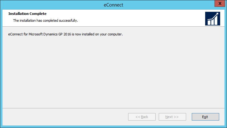 eConnect for Microsoft Dynamics GP 2016: Installation Complete