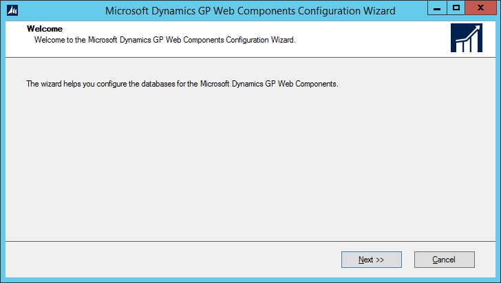 Microsoft Dynamics GP Web Components Configuration Wizard: Welcome
