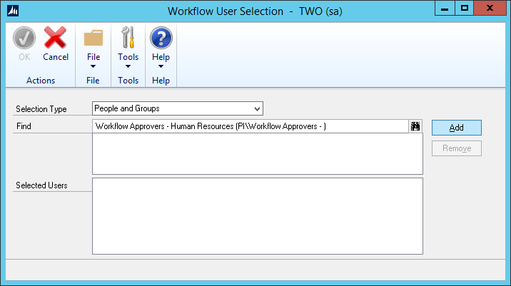 Workflow User Selection
