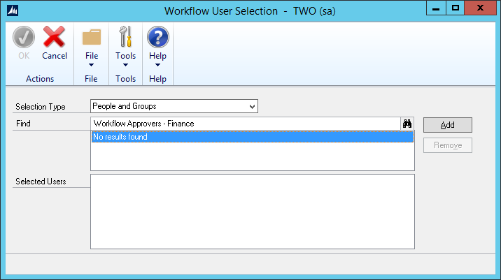 Workflow User Selection