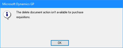 Microsoft Dynamics GP - The purchase order commitment can't be deleted; an attached sales line item is in use or is in history. Line items that weren't in use or in history are no longer committed to a purchase order.