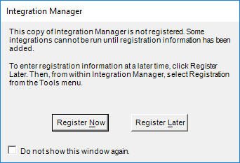 Integration Manager: Register Now