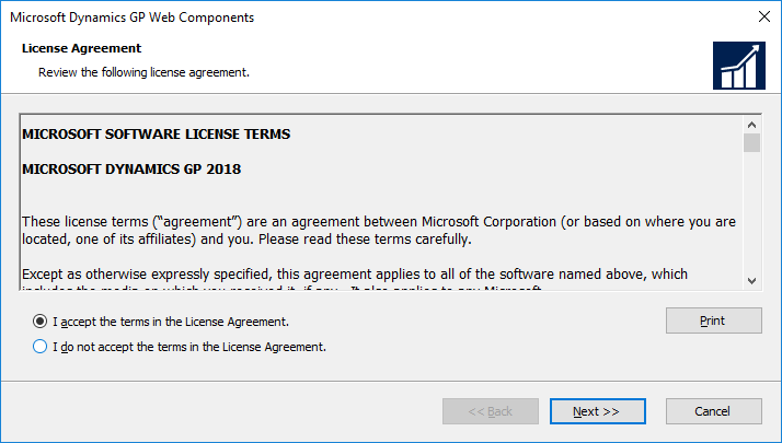Microsoft Dynamics GP Web Components: License Agreement