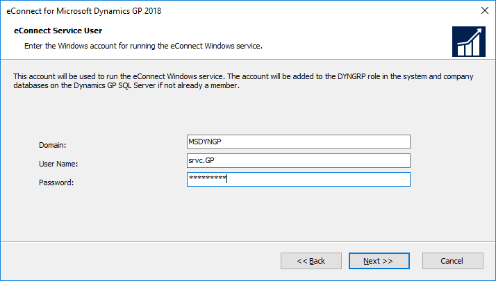 eConnect for Microsoft Dynamics GP 2018: eConnect for Microsoft Dynamics GP 2018: eConnect Service User