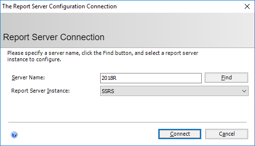 The Report Server Configuration Connection