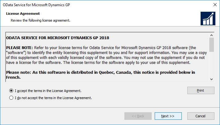 OData Service for Microsoft Dynamics GP: License Agreement