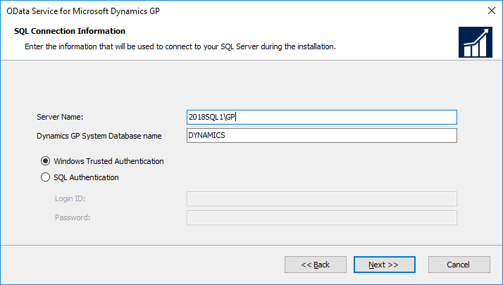 OData Service for Microsoft Dynamics GP: SQL Connection Information
