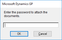Enter the password to attach the documents