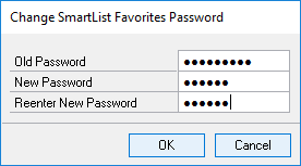 Change SmartList Favorites Password
