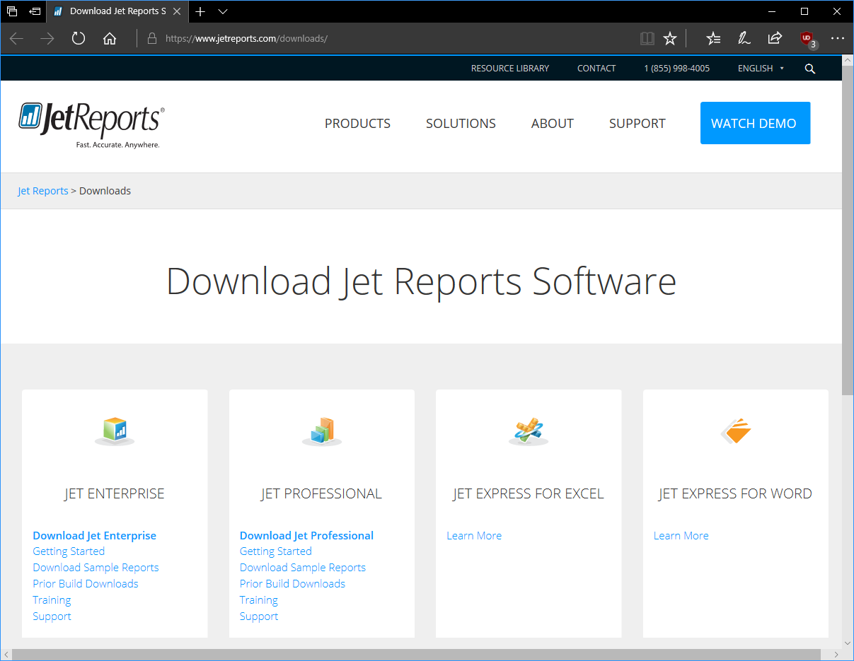 Internet Explorer - Download Jet Reports Software